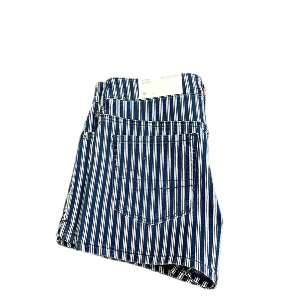 New American Eagle Hi - Rise Shortie Shorts 
Size 0,00,4,8,14,16 blue/white - Picture 4 of 7